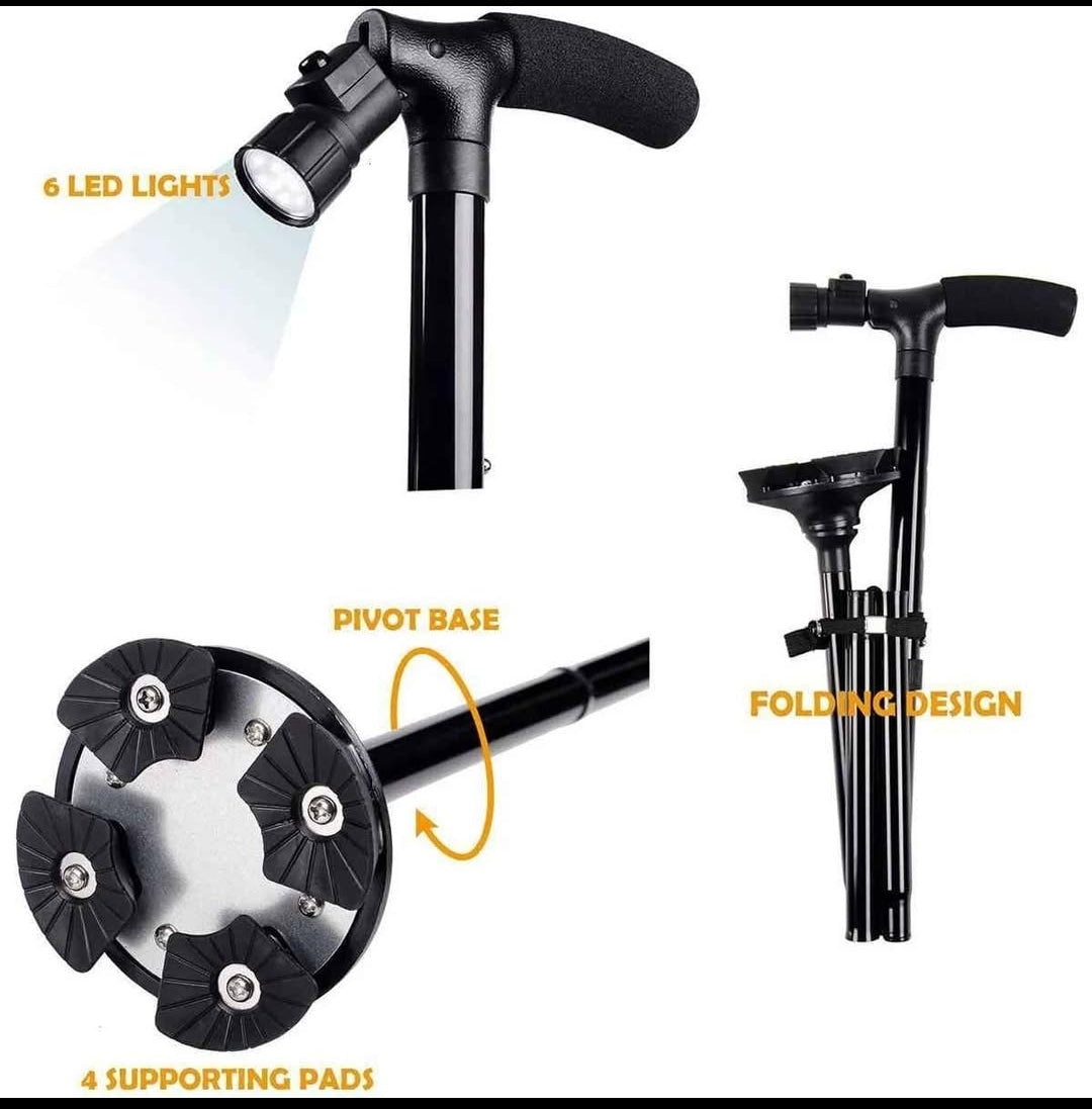 Baston plegable con linterna